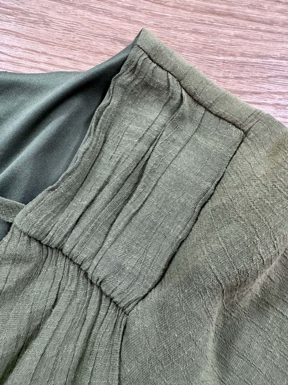 Luxology Olive Green Tiered Midi Dress - Picture 12 of 16